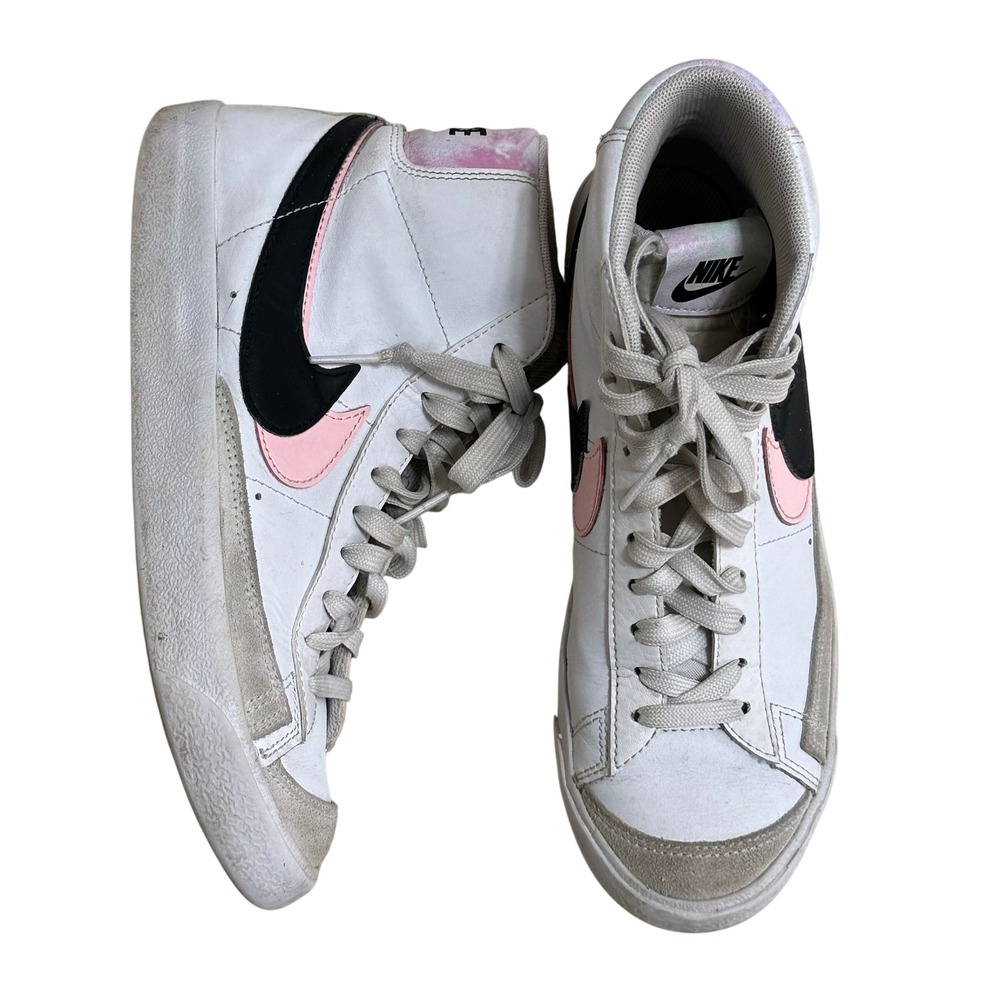 Nike‎ Blazer Sneakers Mid White Black Pink DD1847-101 Size 6 Youth